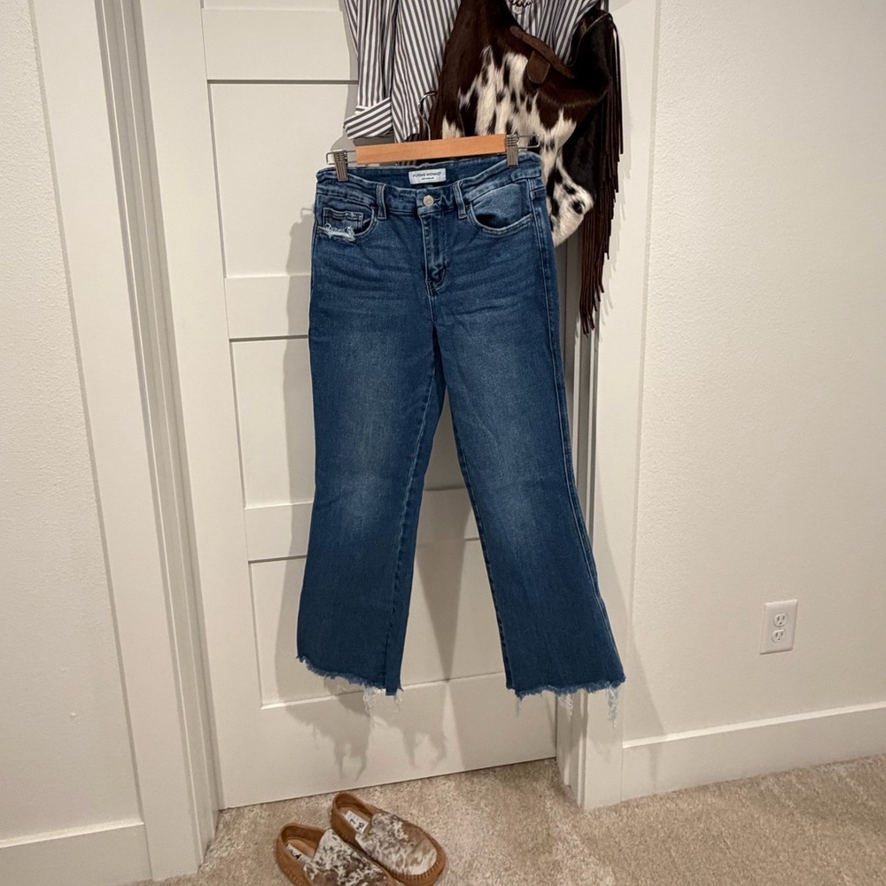 Flying Monkey Medium Blue Cropped Jeans